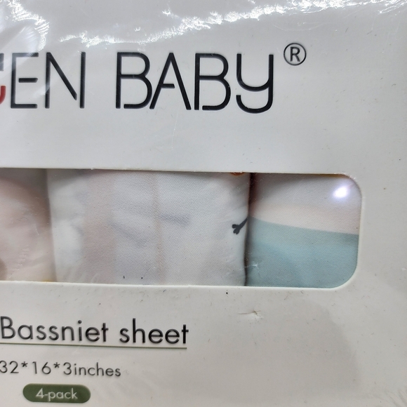 GLLQUEN BABY 4 Pieces Mattress Protector Fitted Bassinet Sheet - Picture 4 of 8